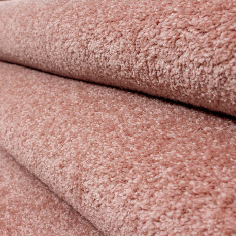 Effen of uni vloerkleed Lissabon kleur rose
