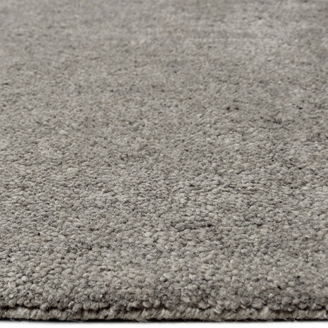 Wollen handloom vloerkleed Zenaga kleur taupe
