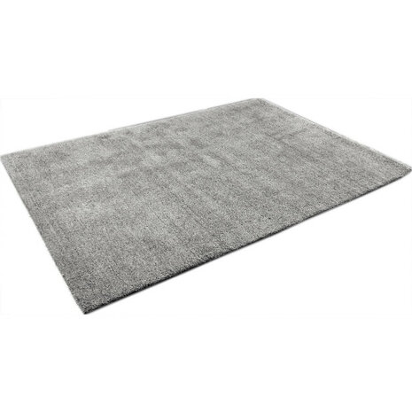Wollen handloom vloerkleed Zenaga kleur zilver