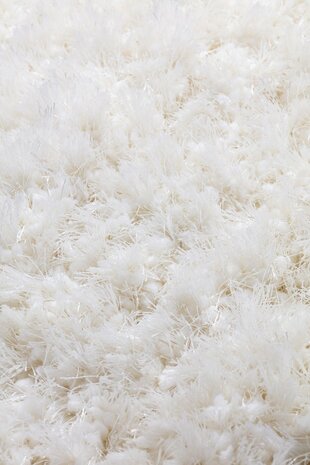 Hoogpolig vloerkleed Adore van Ligne Pure kleur ecru