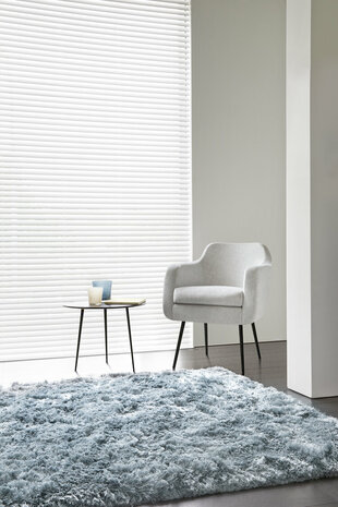 Hoogpolig vloerkleed Adore van Ligne Pure kleur blauw