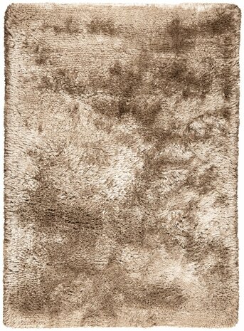 Hoogpolig vloerkleed Adore van Ligne Pure kleur koffie
