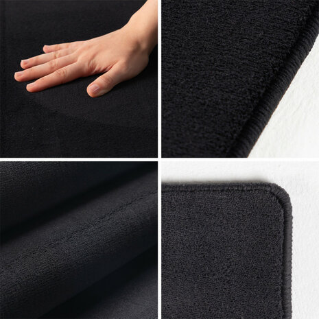 Effen of uni vloerkleed Dynasty kleur zwart
