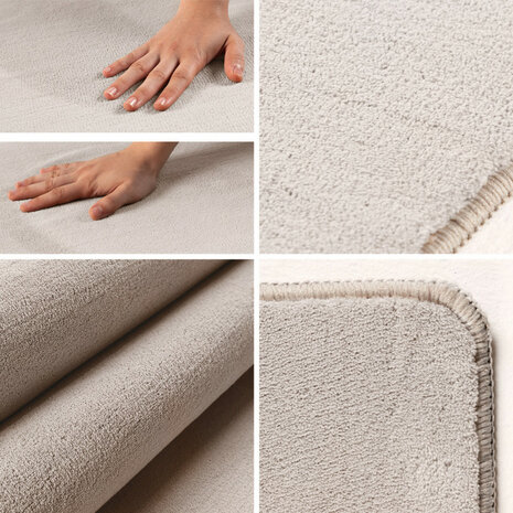Effen of uni vloerkleed Dynasty kleur creme