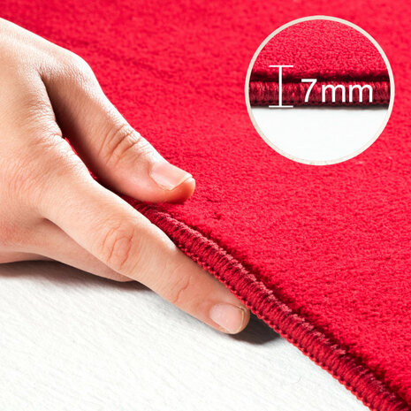 Effen of uni vloerkleed Dynasty kleur rood