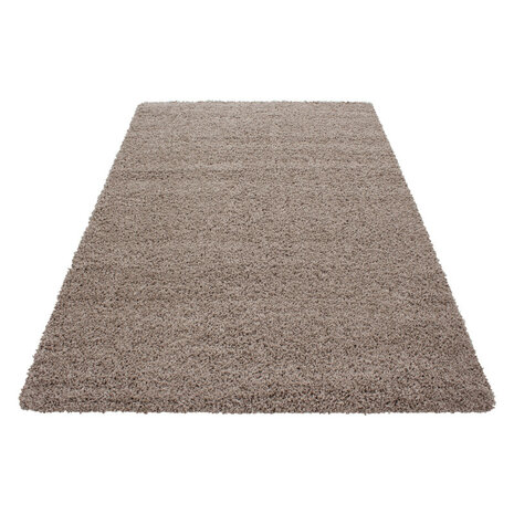 Hoogpolig vloerkleed Gold Shaggy kleur beige
