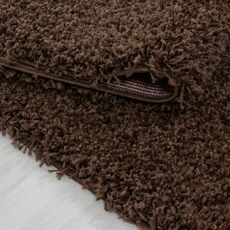 Hoogpolig vloerkleed Gold Shaggy kleur bruin