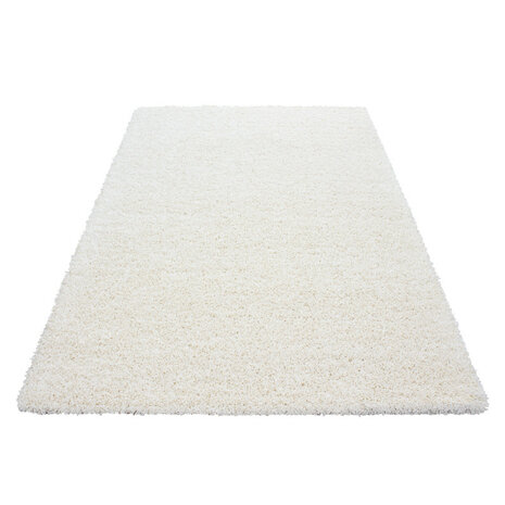 Hoogpolig vloerkleed Gold Shaggy kleur creme