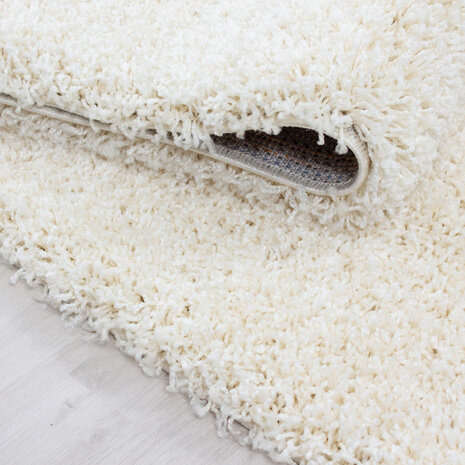 Hoogpolig vloerkleed Gold Shaggy kleur creme