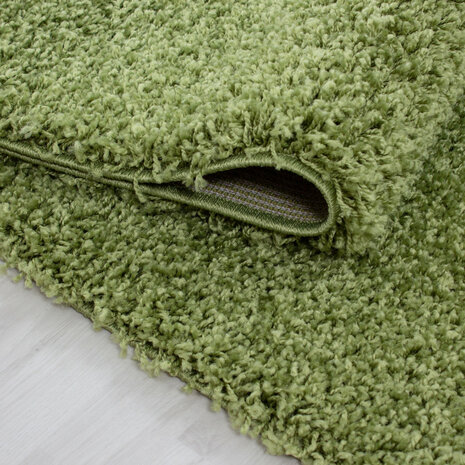Hoogpolig vloerkleed Gold Shaggy kleur groen