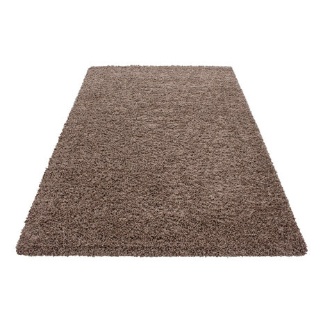 Hoogpolig vloerkleed Gold Shaggy kleur mocca