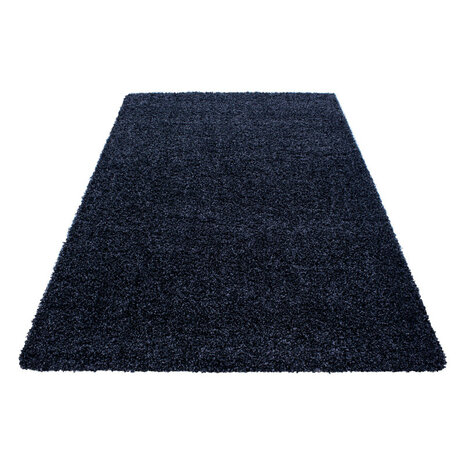 Hoogpolig vloerkleed Gold Shaggy kleur navy