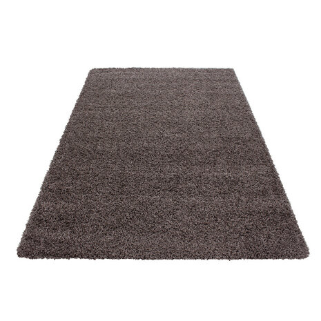 Hoogpolig vloerkleed Gold Shaggy kleur taupe