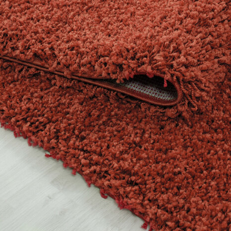 Hoogpolig vloerkleed Gold Shaggy kleur terra