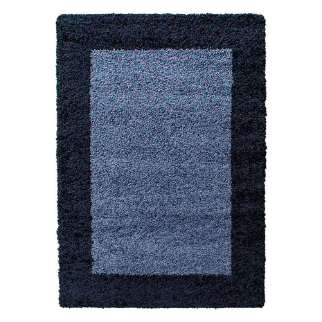 Navy blauw hoogpolig vloerkleed Gold Shaggy  