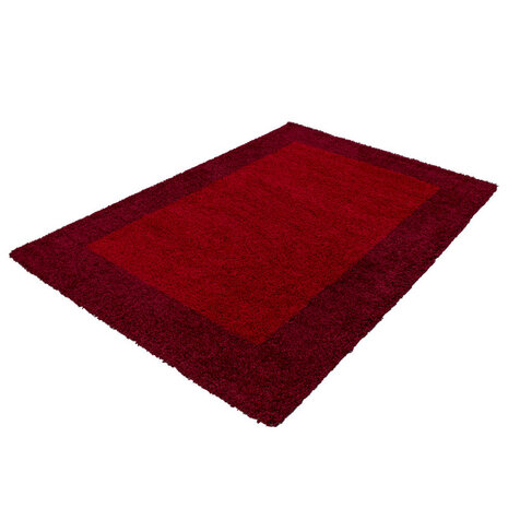 Rood hoogpolig vloerkleed Gold Shaggy  
