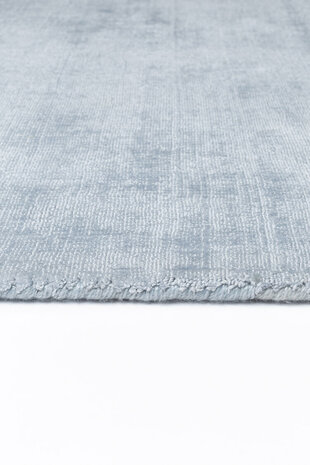 Viscose vloerkleed Current Ligne Pure kleur blauw