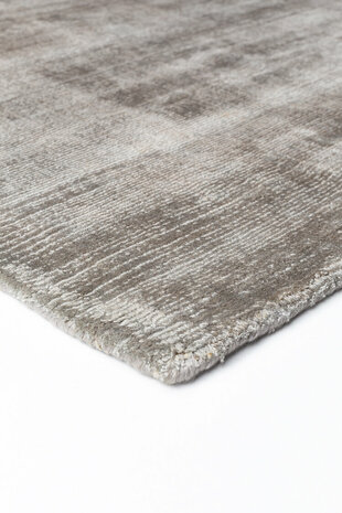 Viscose vloerkleed Current Ligne Pure kleur taupe