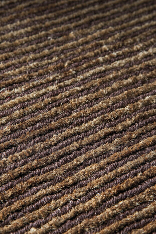 Handgeknoopt vloerkleed Dune Ligne Pure kleur bruin