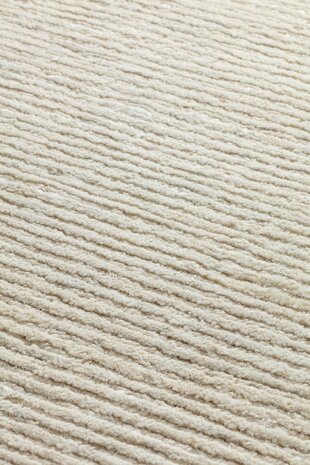 Handgeknoopt vloerkleed Dune Ligne Pure kleur ivoor