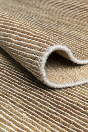 Handgeknoopt vloerkleed Dune Ligne Pure kleur zand