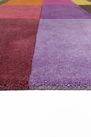 Wollen vloerkleed Patch Ligne Pure kleur multicolor