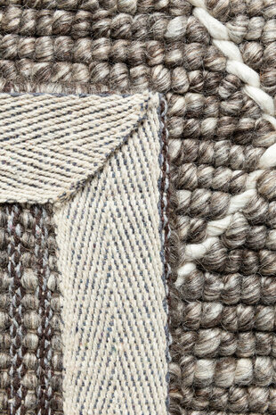 Handgeweven vloerkleed Framework Ligne Pure kleur beige