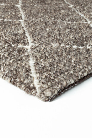 Handgeweven vloerkleed Framework Ligne Pure kleur beige