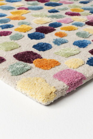 Multicolor vloerkleed Dotted Ligne Pure kleur multi