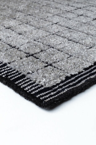 Modern wollen vloerkleed Mesch Ligne Pure kleur grijs