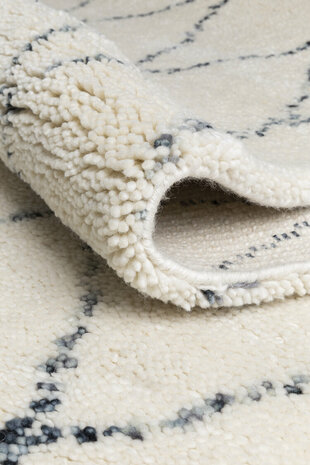 Berber wollen vloerkleed Prime Ligne Pure kleur ivoor
