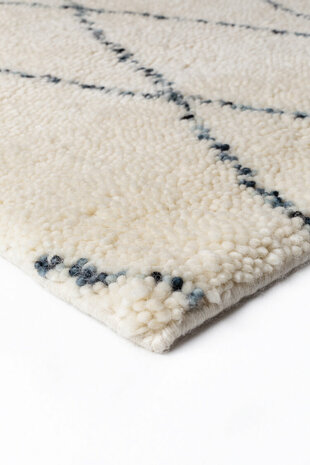 Berber wollen vloerkleed Prime Ligne Pure kleur ivoor