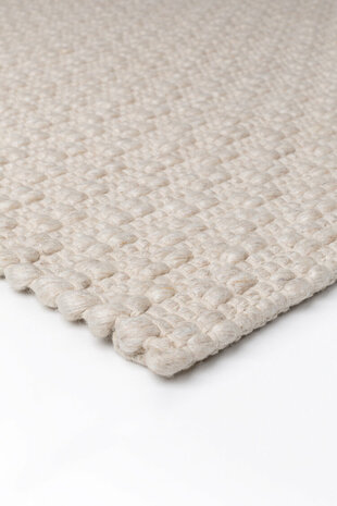 Wollen vloerkleed Rhythm Ligne Pure kleur zand