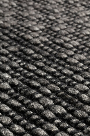 Wollen vloerkleed Rhythm Ligne Pure kleur antraciet
