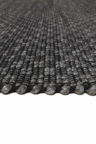 Wollen vloerkleed Rhythm Ligne Pure kleur antraciet