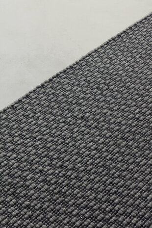 Wollen vloerkleed Rhythm Ligne Pure kleur antraciet
