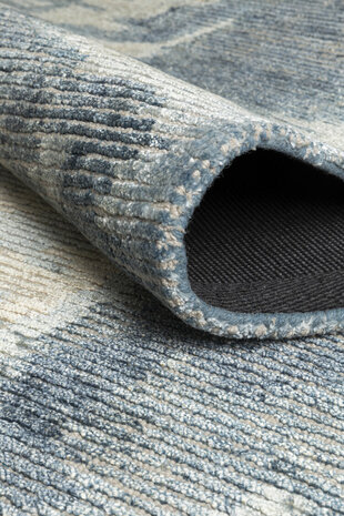 Vintage vloerkleed Erode Ligne Pure kleur blauw