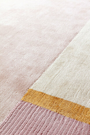 Modern viscose vloerkleed Unite Ligne Pure kleur multicolor