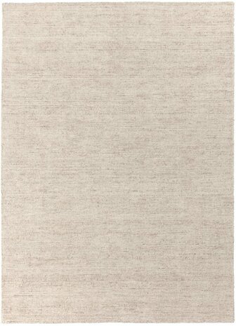 Beige wo;;en karpet of vloerkleed