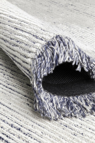Zuiver wol vloerkleed Torrent Ligne Pure kleur grijs blauw