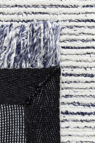 Zuiver wol vloerkleed Torrent Ligne Pure kleur grijs blauw