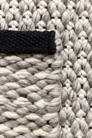 Wollen vloerkleed Solid Ligne Pure kleur beige