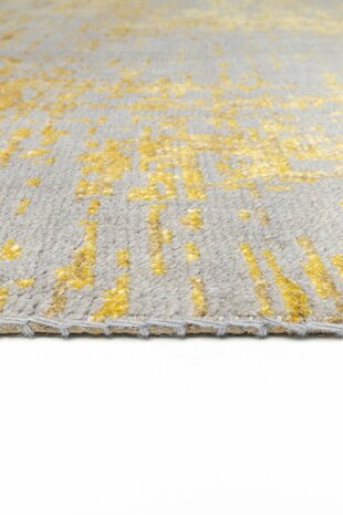 Wol viscose vloerkleed Reflect Ligne Pure kleur geel