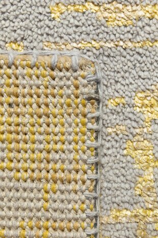 Wol viscose vloerkleed Reflect Ligne Pure kleur geel