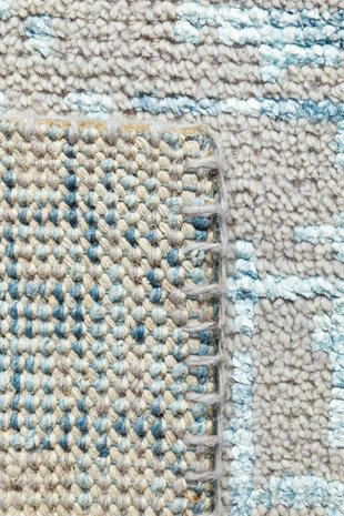 Wol viscose vloerkleed Reflect Ligne Pure kleur blauw