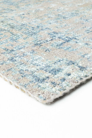 Wol viscose vloerkleed Reflect Ligne Pure kleur blauw