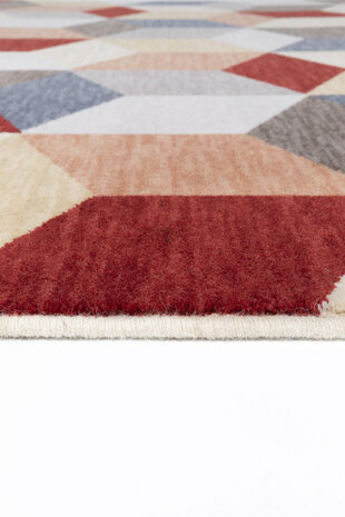 Exclusief wollen  vloerkleed Cube Ligne Pure kleur multicolor