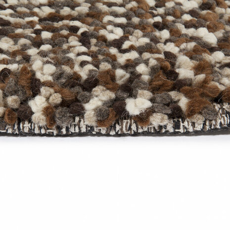 Wollen vloerkleed of karpet Helsinki kleur wit bruin