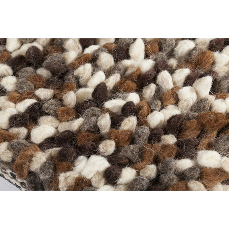 Wollen vloerkleed of karpet Helsinki kleur wit bruin