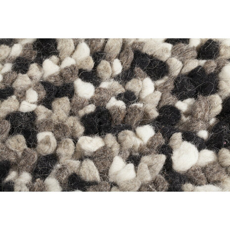 Wollen vloerkleed of karpet Helsinki kleur wit zwart